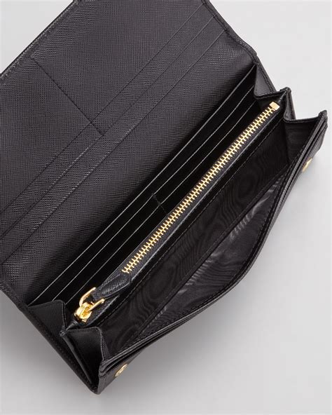 prada continental flap wallet|PRADA Saffiano Triangle Continental Flap Wallet Black 1525632 .